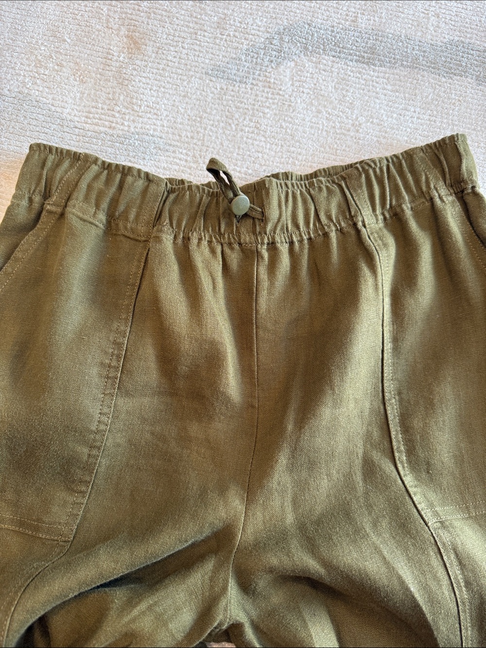 Reformation Linen Pants - Olive & Oatmeal - Picture 7 of 14